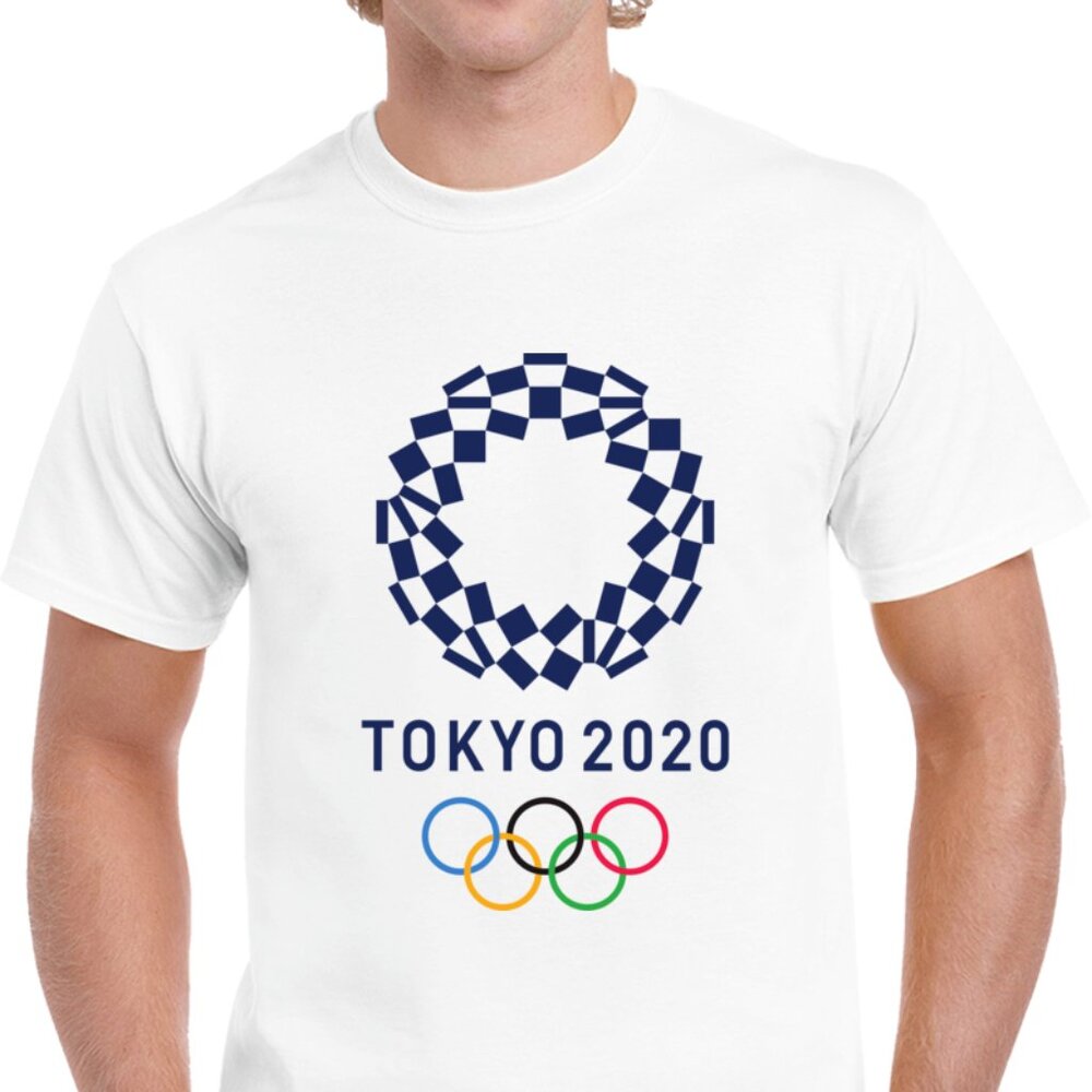 Tokyo 2020 White Olympic Short Sleeve T Shirt Size L Large